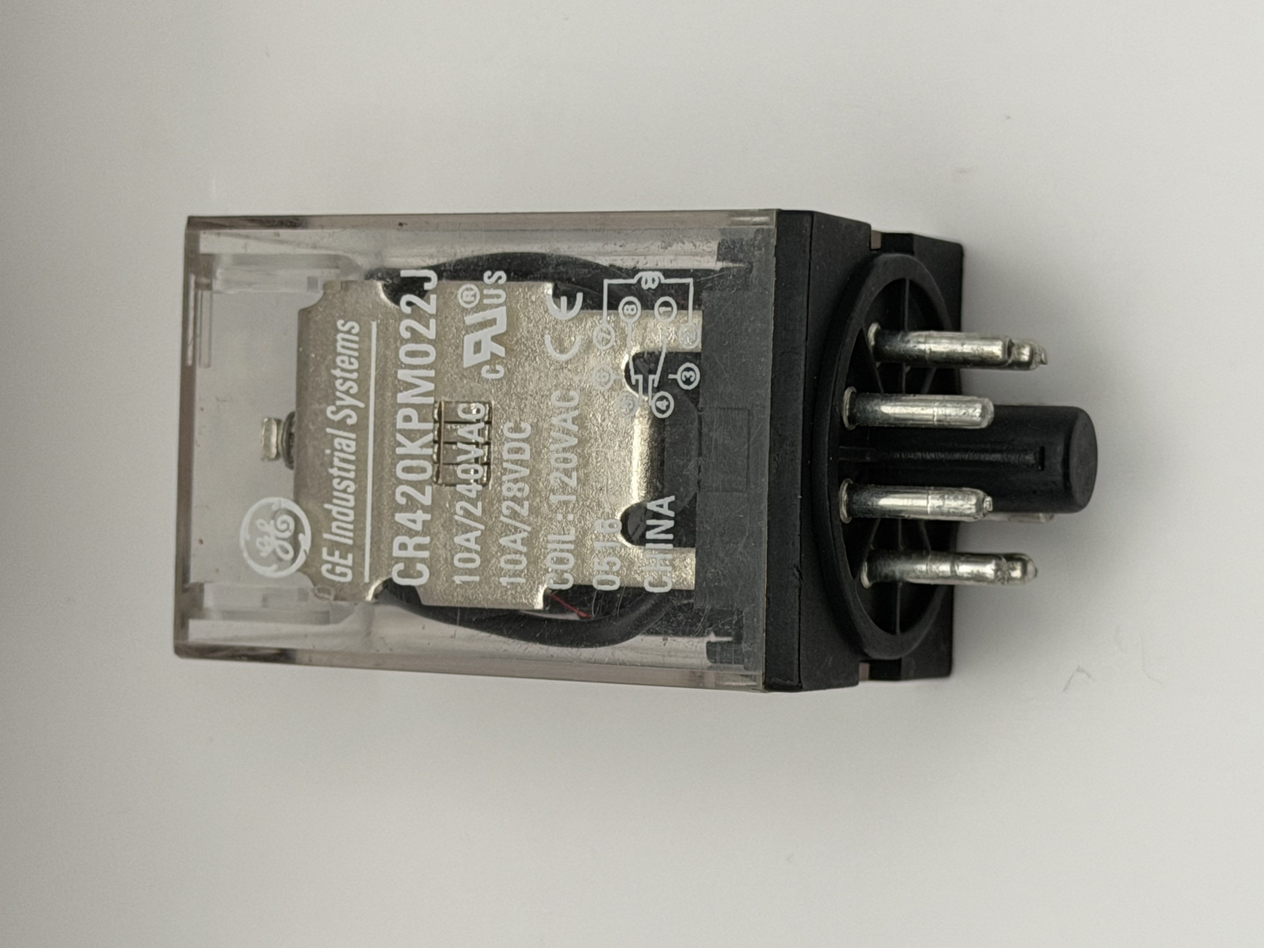 CR420KPM022J 120VAC 10A DPDT 8-Pin Industrial Plug-In Control Relay
