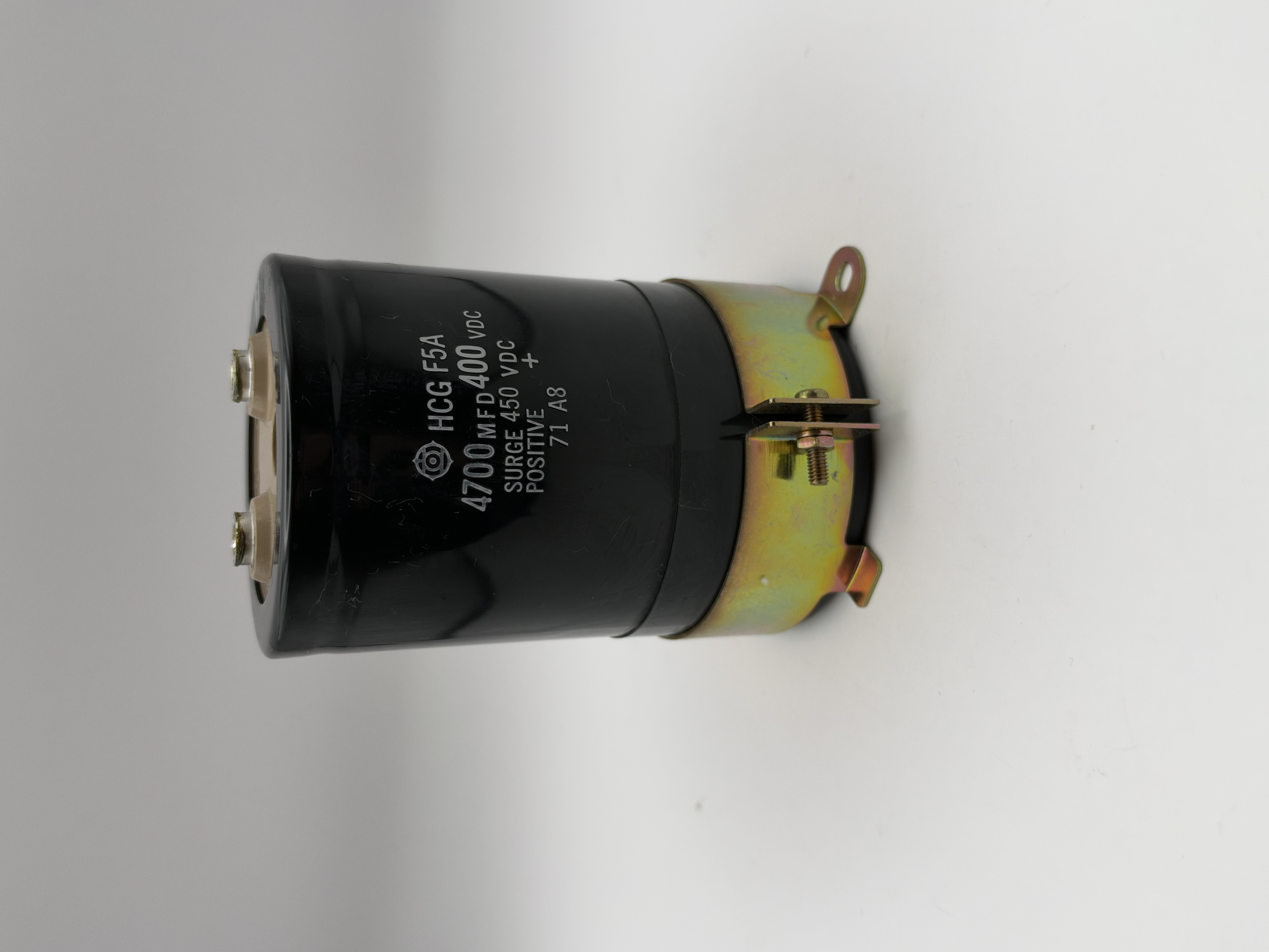 Hitachi HCG F5A Capacitor 4700 MFD 400VDC 450V Surge Screw Terminal