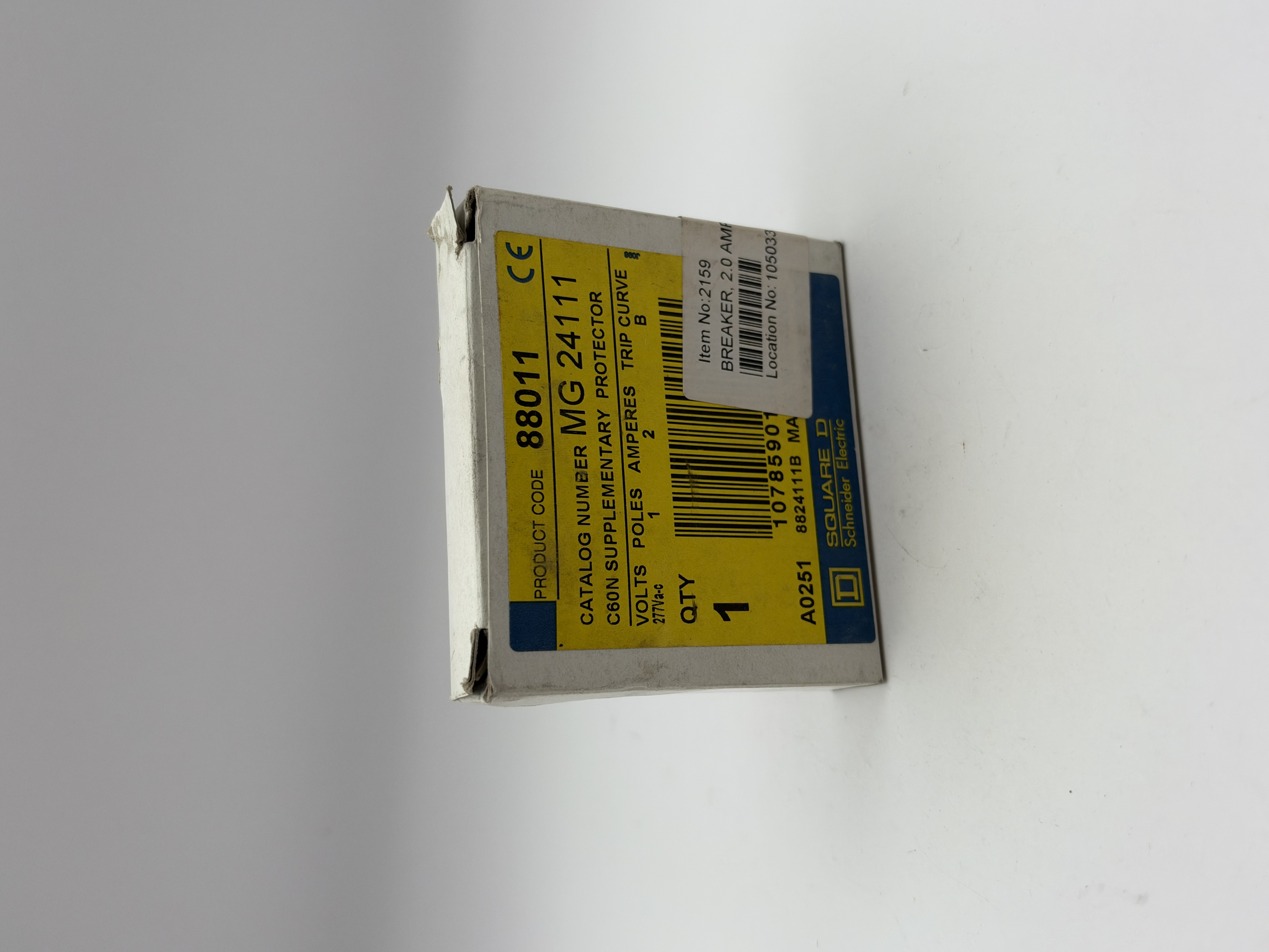 Square D MG24111 88011 C60N 2A 1-Pole 277VAC Curve B Circuit Breaker